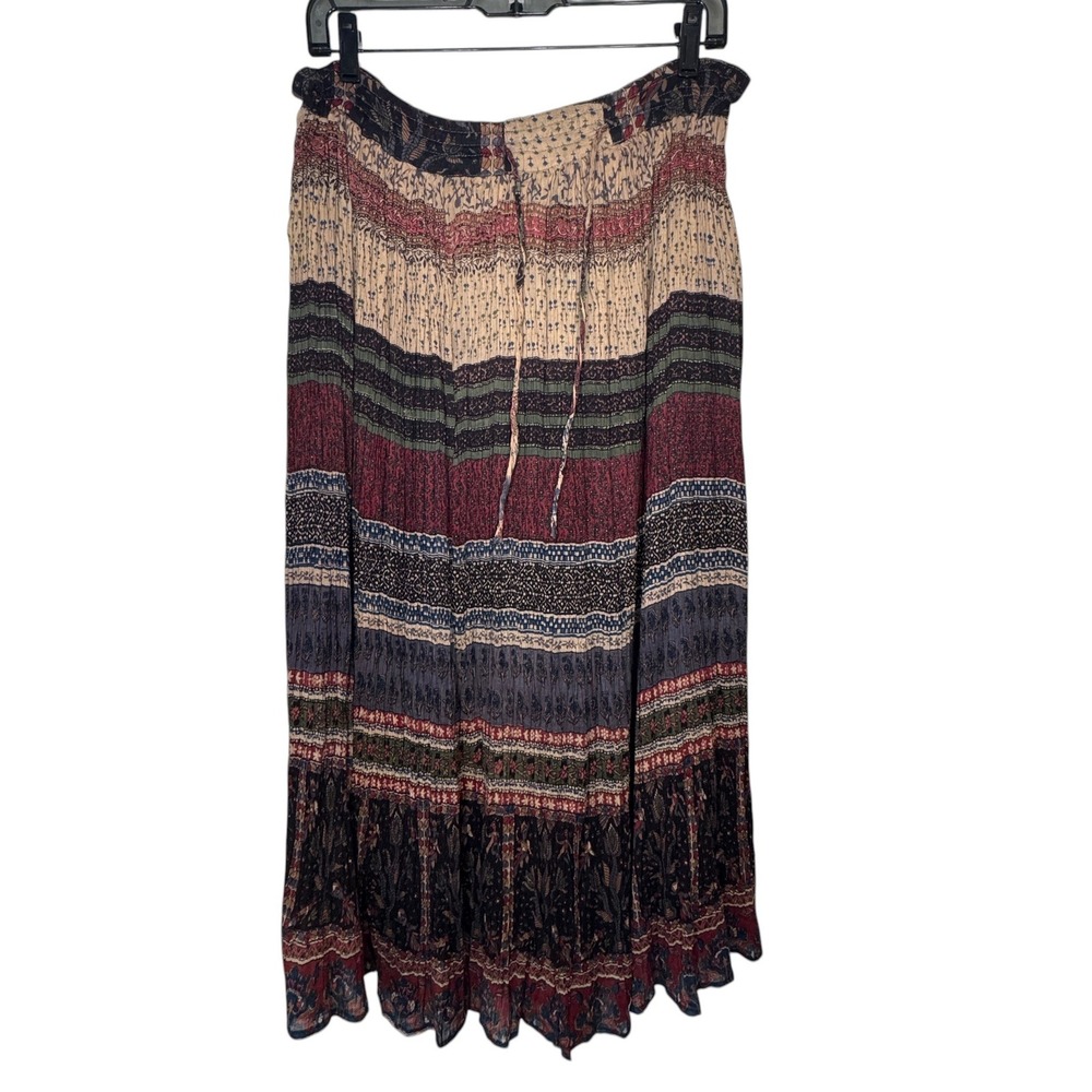 Zero Zero Boho Cotton Broomstick Maxi Skirt Womens M Floral Paisley Vintage 90s